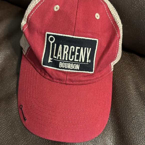 Larceny Bourbon hat - adjustable - red - baseball style cap - Picture 3 of 7